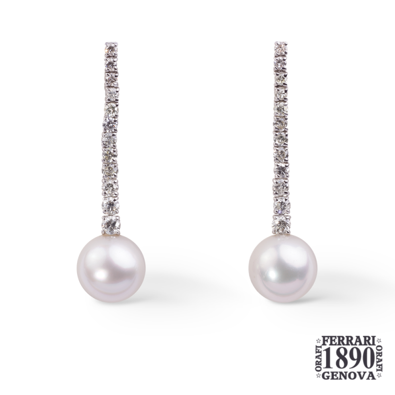 Orecchini oro bianco 18 KT perle
